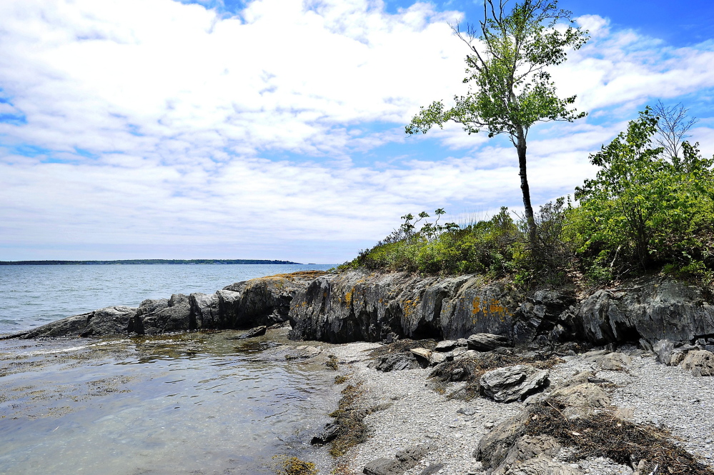 Among the conservation projects slowed by the governor’s withholding of funding is a proposal to guarantee public recreational access to Clapboard Island in Falmouth, above.
