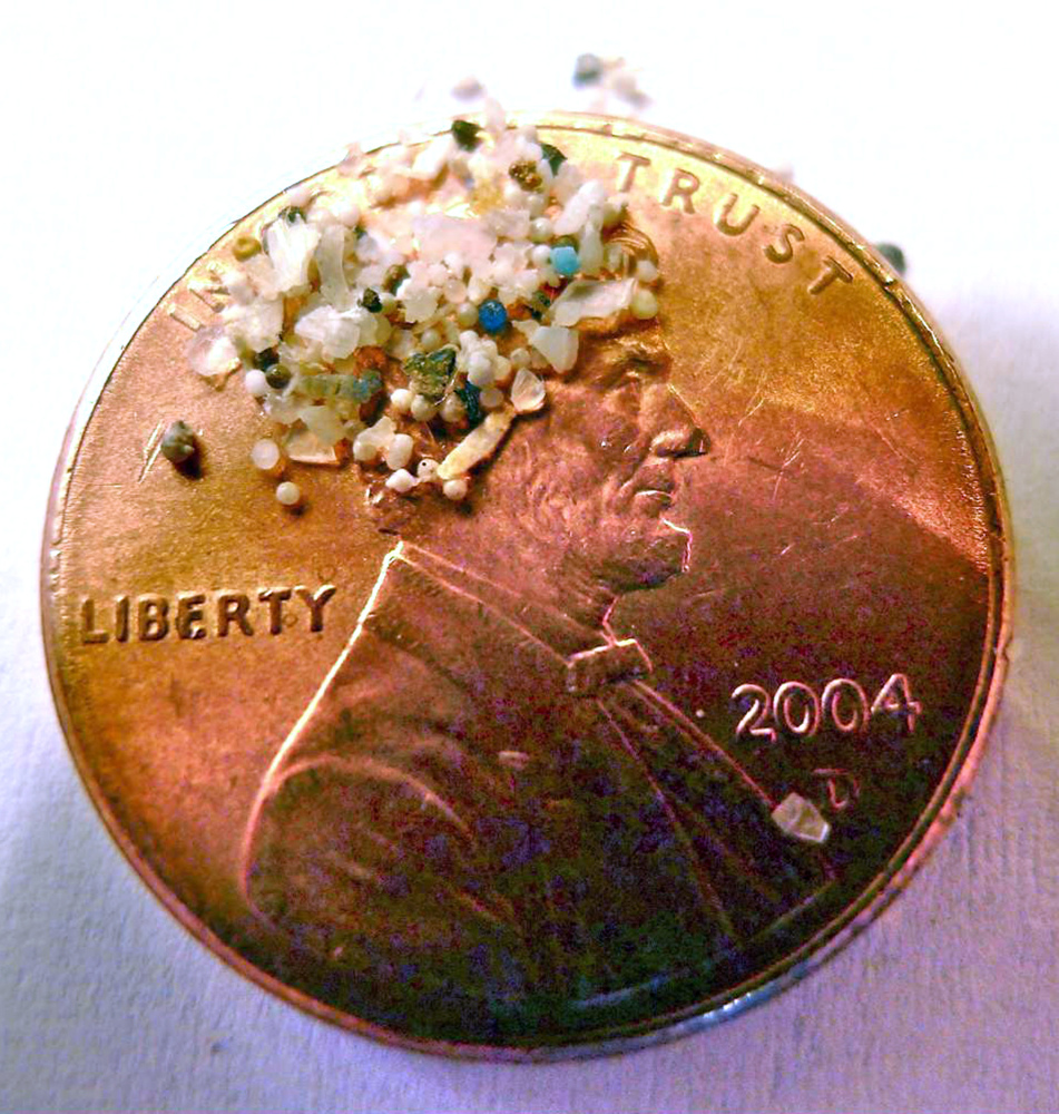 A sample shows the size of microbeads collected in eastern Lake Erie. Maine lawmakers voted to ban synthetic microbeads in personal care products last March.