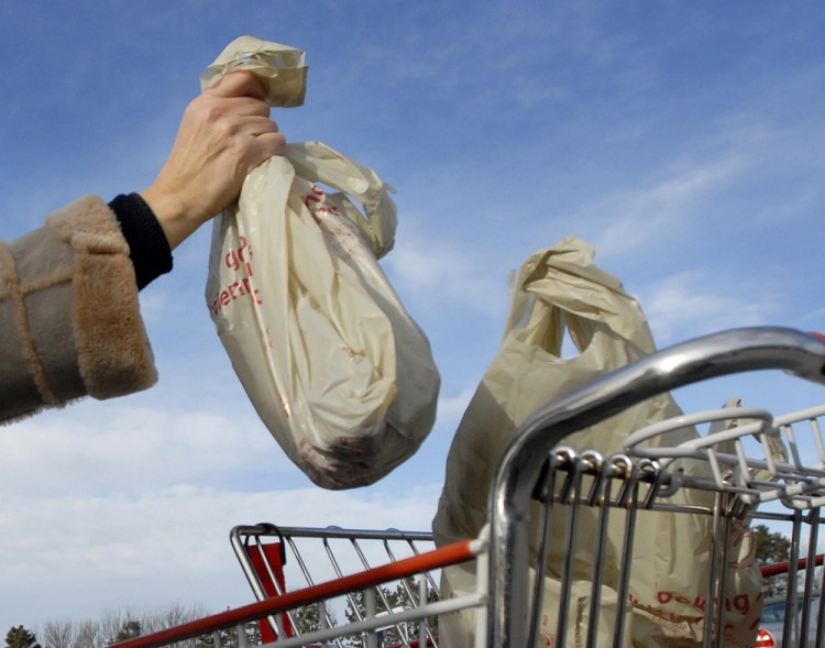 South Portland joins more than 150 communities nationwide that have passed laws to encourage the use of environmentally friendly reusable bags. 
Shawn Patrick Ouellette/Staff Photographer 