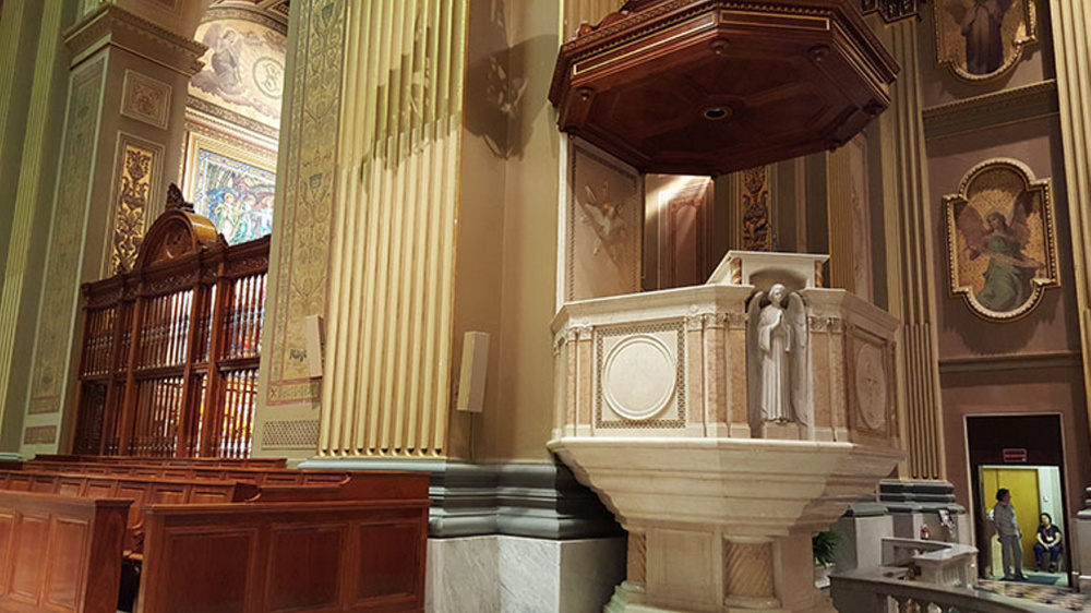 Pope Francis' words will be amplified by Maine-made Terra Speakers at the Cathedral Basilica of Saints Peter and Paul in Philadelphia.