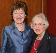 U.S. Sen. Susan Collins, R-Maine, accompanies her mother, Patricia Collins of Caribou, who was the senator’s gallery guest Thursday.