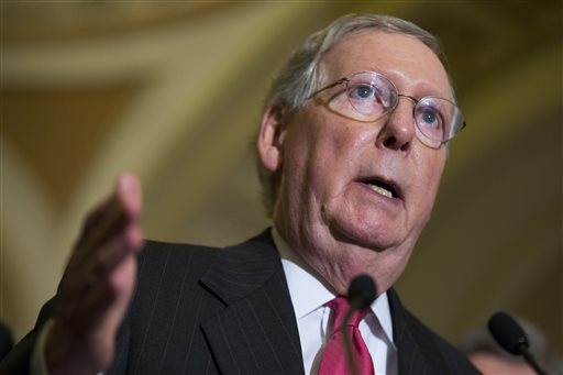 Senate Majority Leader Sen. Mitch McConnell, R-Ky.: "I'm asking colleagues to open their hearts and help defend the defenseless." The Associated Press