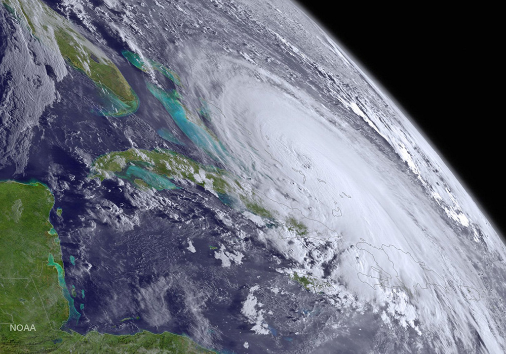 This photo provided by NOAA show Hurricane Joaquin on Thursday.