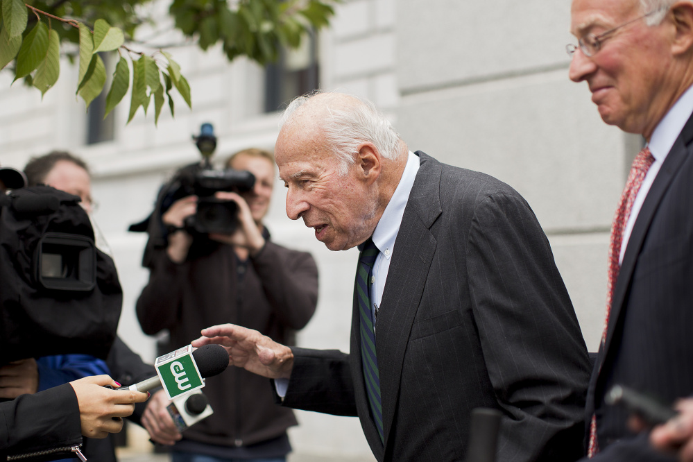 Russell "Rusty" Brace declines to comment as he leaves the Portland courthouse in October 2015. 