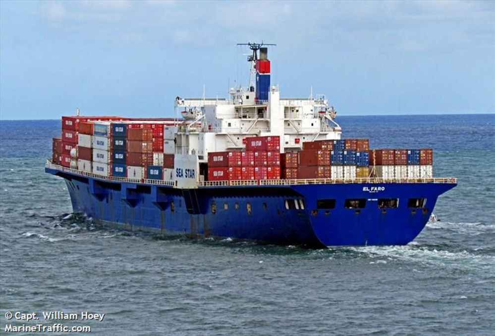 The 790-foot cargo ship El Faro vanished off the Bahamas during Hurricane Joaquin. Some former crew members say it had structural problems, including widespread rust and some leaks. Photo by Capt. William Hoey/MarineTraffic.com