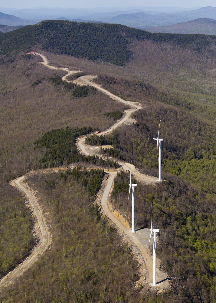 Saddleback Ridge turbines are part of a project Friends of Maine’s Mountains opposed before settling with owner Patriot Renewables.
Gabe Souza/Staff Photographer