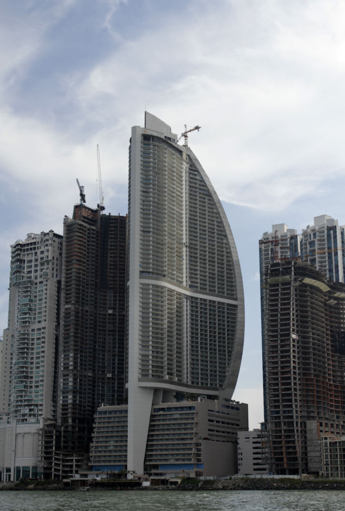 The Trump Ocean Club International Hotel and Tower, third building from left, is a 70-story waterfront tower along Panama Bay that was managed by the Trump empire.