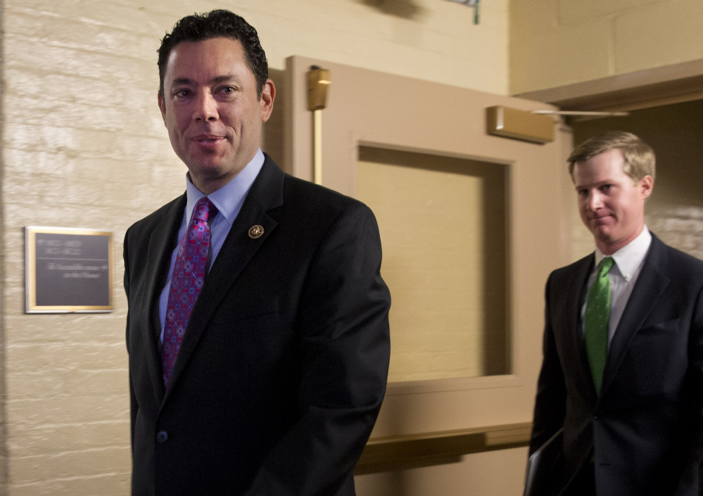 House Oversight and Government Reform Committee Chairman Jason Chaffetz, R-Utah, left, says he has set up a display area in the Capitol for lawmakers to view footage turned over by an anti-abortion group.
