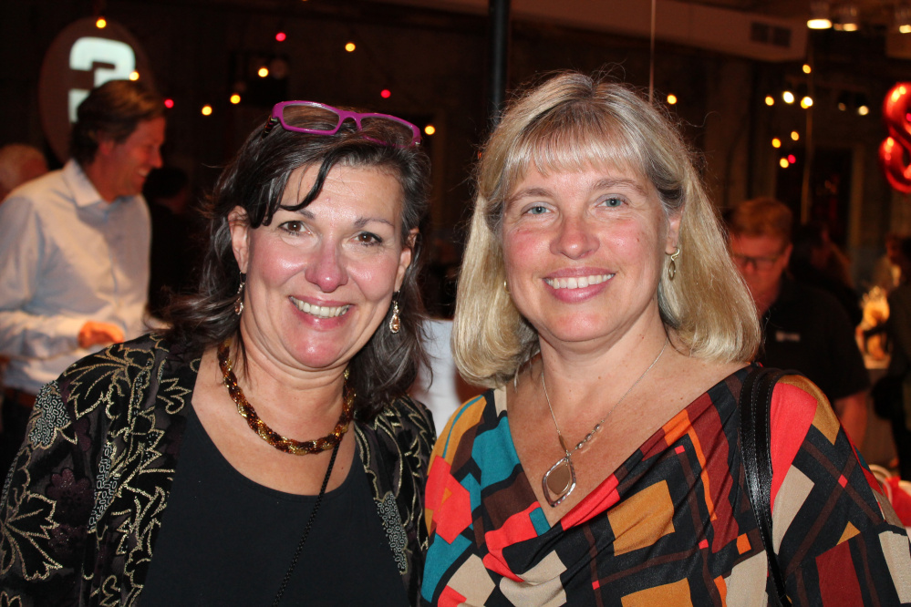 Kathy Taylor, left, of Cumberland and Sue Berube of North Yarmouth turn out for Ovations Offstage.