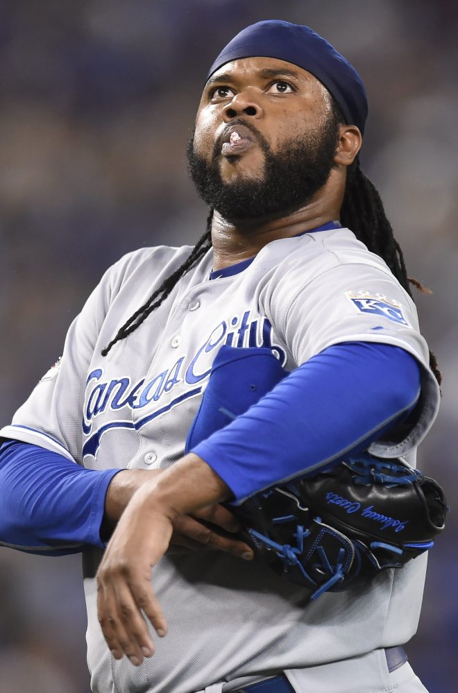 Royals pitcher Johnny Cueto thought the Toronto Blue Jays were stealing signs in Game 3, said teammate Edinson Volquez.