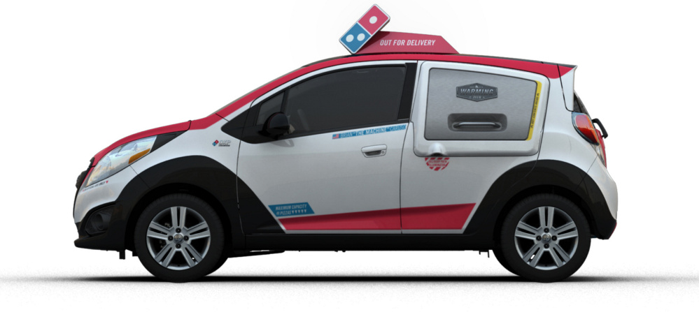 Domino’s new pizza-delivery vehicles feature the company’s logo and colors and a “puddle light” that projects the Domino’s logo on the ground. With all this, the vehicles serve as marketing tools wherever they are driven.