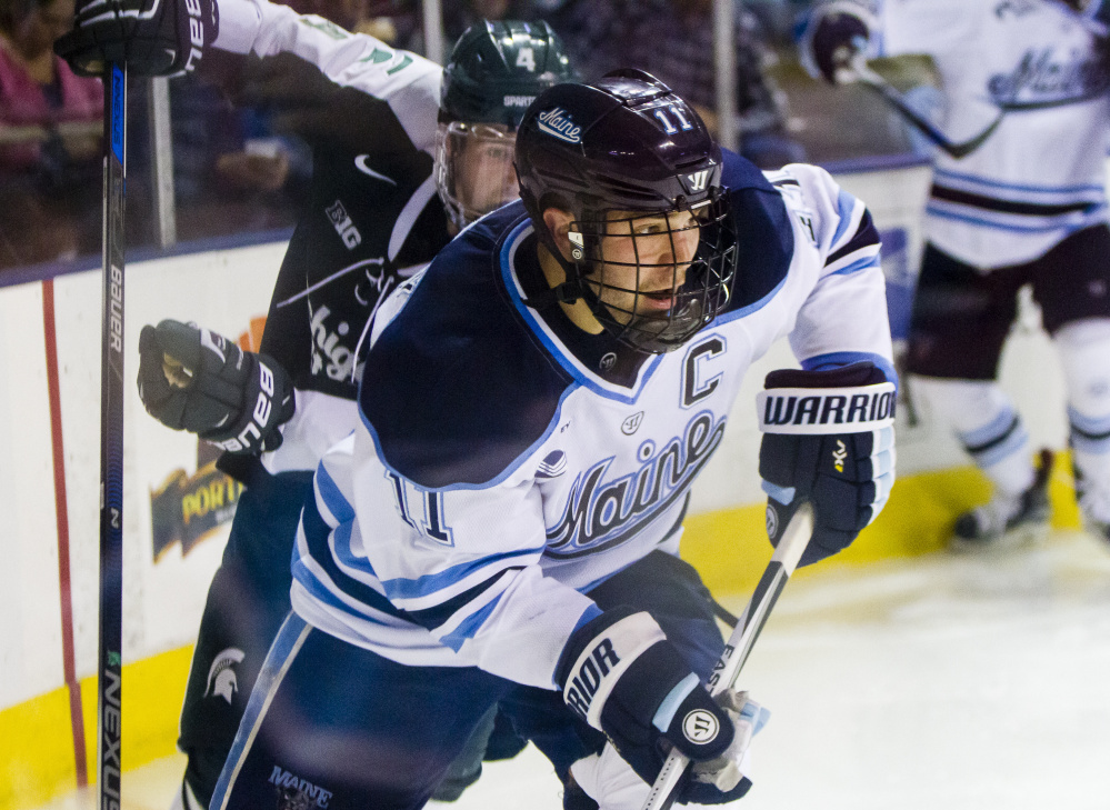 Steven Swavely, the UMaine captain, says leadership is most important when a team is struggling, and the Black Bears are struggling.
