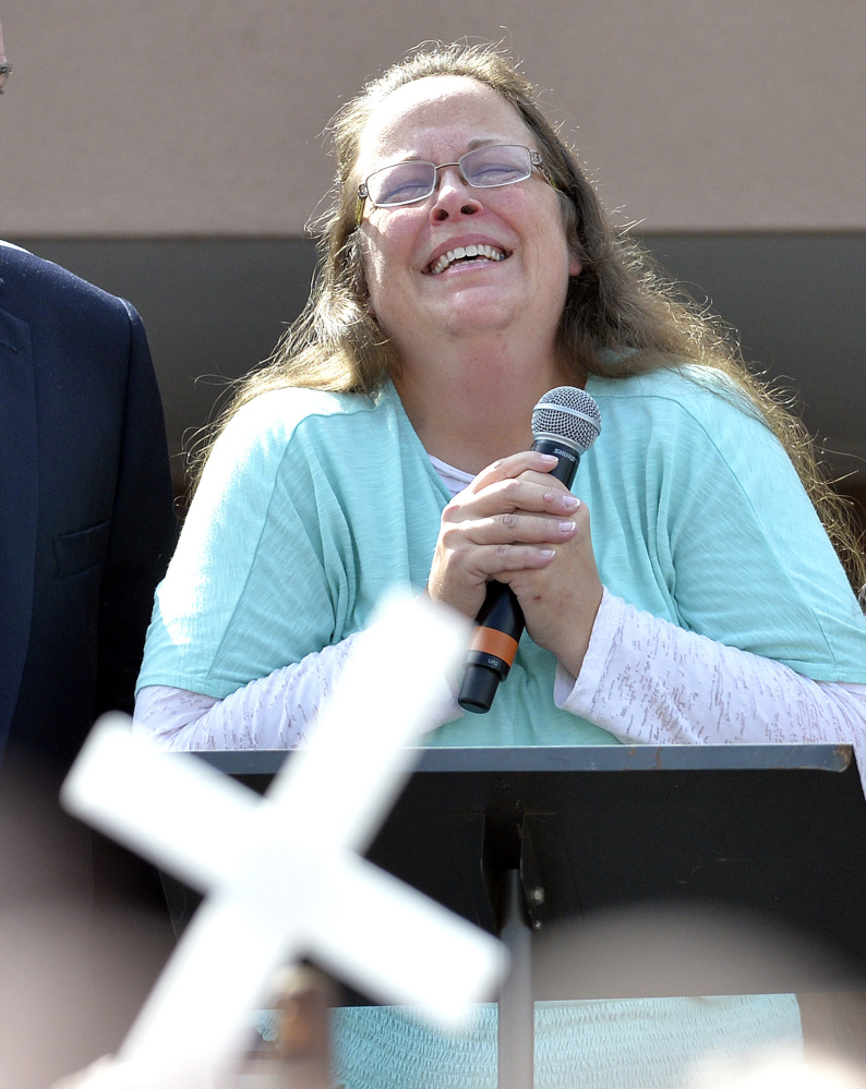 Kim Davis, a county clerk in Kentucky, was jailed for refusing to issue gay-marriage licenses.