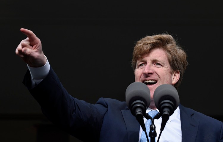 Former Rhode Island Rep. Patrick Kennedy speaks at the dedication of the Edward M. Kennedy Institute for the United States Senate, in Boston in March. A new memoir by Kennedy takes a hard look at his life, and how he and family members including his father struggled with substance abuse and mental health issues. The Associated Press