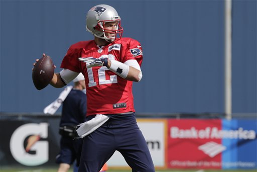 Patriots quarterback Tom Brady throws during practice in Foxborough, Mass., Wednesday. The Patriots face the Indianapolis Colts on Sunday. The Associated Press