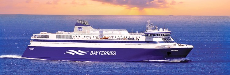This image from Bay Ferries ' website shows the Fundy Rose, which has daily crossings between Digby, Nova Scotia, and Saint John, New Brunswick.
