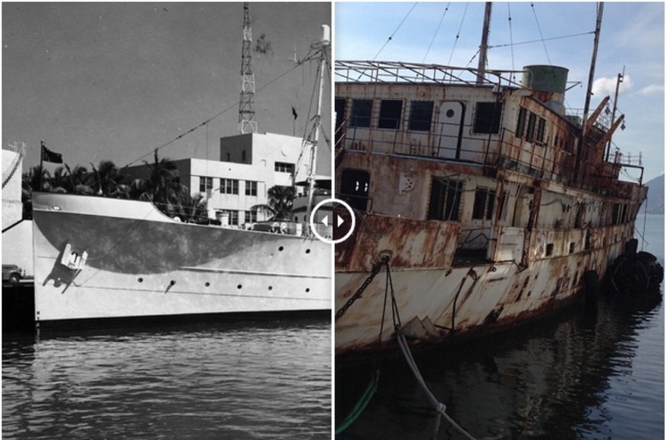 The Maine-built USS Williamsburg served as the floating White House during the 1940s and 1950s, but has long been decommissioned, right, and restoring it should not be a matter of national urgency, according to writer David Bailey. Screenshot from pressherald.com