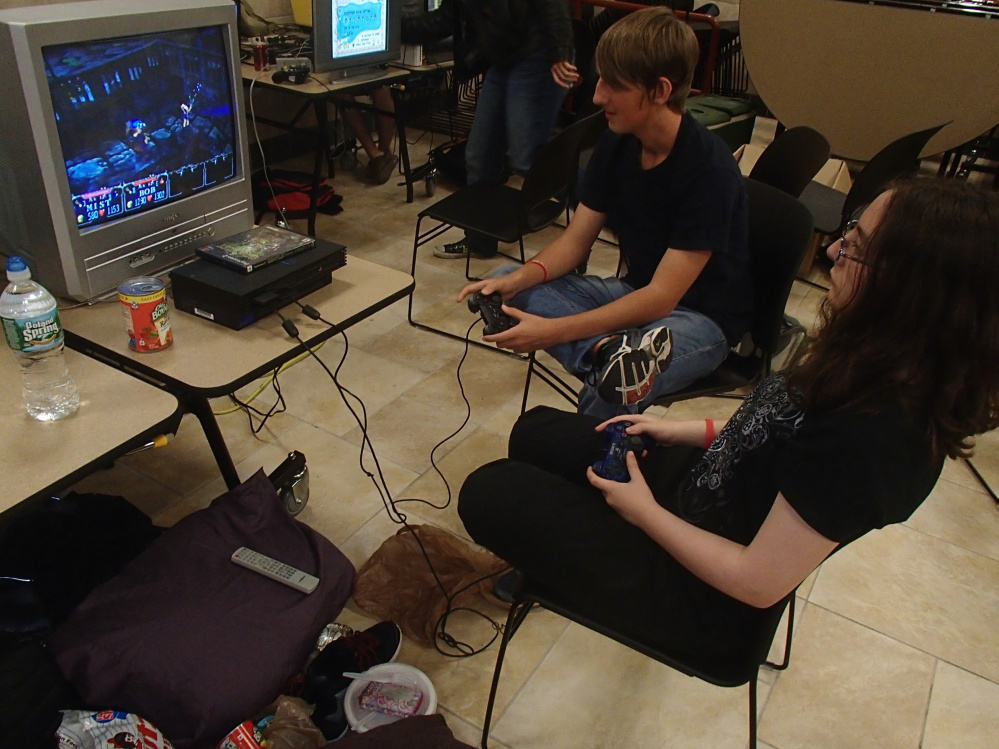 Gamers participate in the Extra Life fundraiser in 2014 at a gaming marathon organized by Weekend Anime at South Portland High School.
Courtesy photo