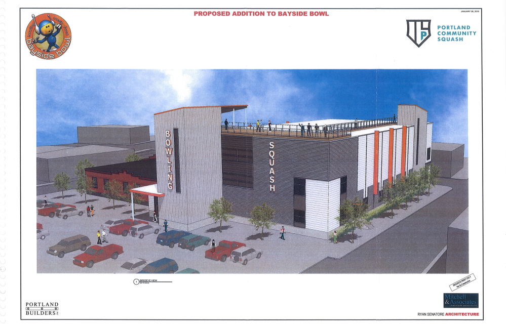 A rendering of the proposed addition to Bayside Bowl by Portland Builders
