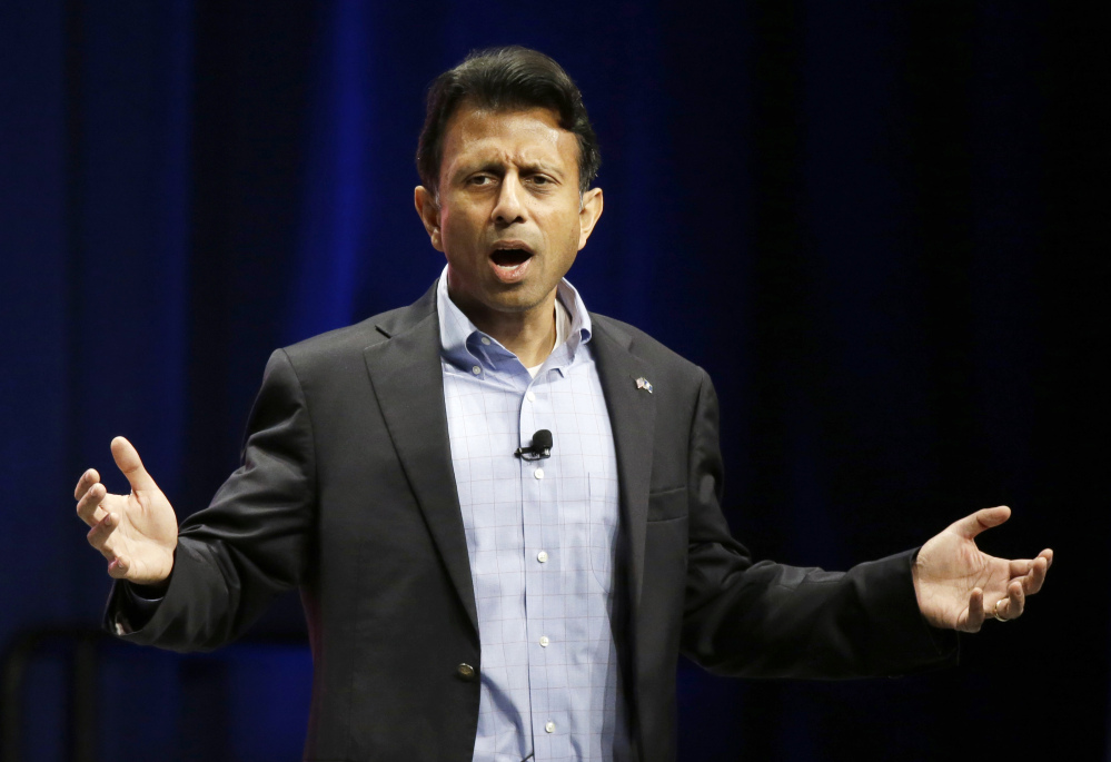 Louisiana Gov. Bobby Jindal addresses the Sunshine Summit in Orlando, Fla., on Saturday. He said Tuesday that he is dropping out of the 2016 race for president.