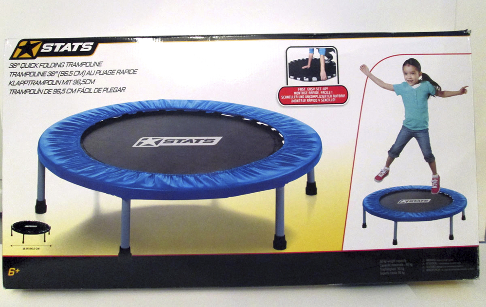 A quick-folding trampoline made a watchdog group’s annual list of hazardous toys. An industry group defends the safety of the toys.