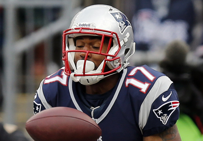 Wide receiver Aaron Dobson suffered an ankle injury in the second quarter and was carted to the locker room.
The Associated Press