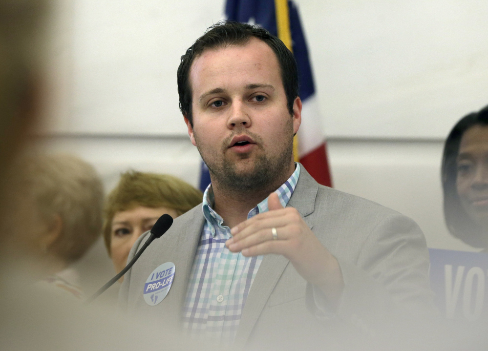 Josh Duggar speaks at the Arkansas state Capitol in Little Rock in August 2014. Porn actress Ashley Stamm-Northup sued Duggar on Tuesday.