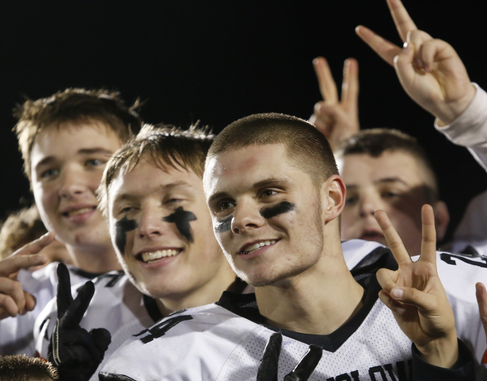 That’s two straight Class C football state championships for Trenton Bouchard and his Winslow teammates after their 24-10 victory against Yarmouth.
