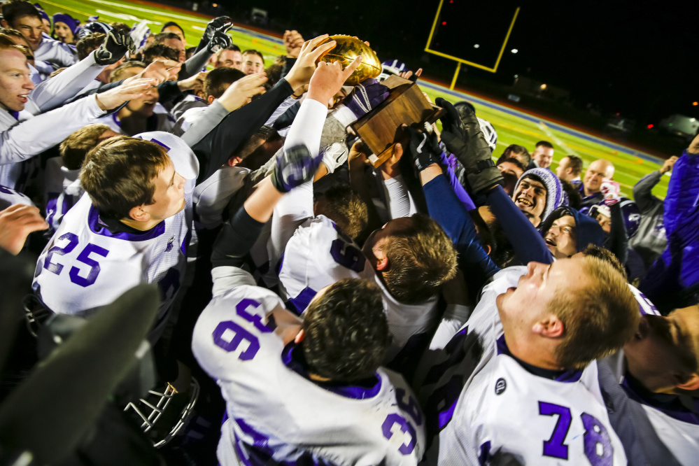 It never gets old. It just never does. The Gold Ball is the ultimate prize and the Marshwood High football team earned it for the second straight year Saturday night by beating Brunswick.