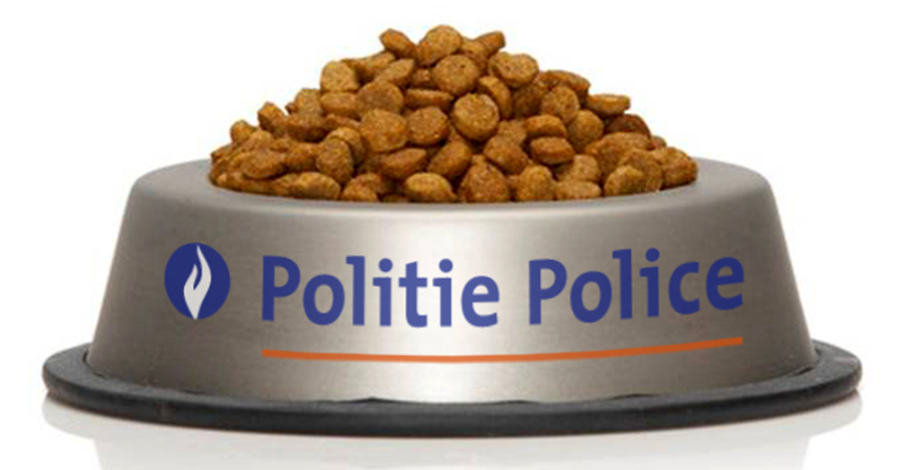 Belgian Federal Police posted this photo on Twitter, showing a bowl of cat food with the name of the police force, as a nod to social media users who responded to police requests to stop posting the locations of police raids. The users instead started posting humorous pictures of cats.