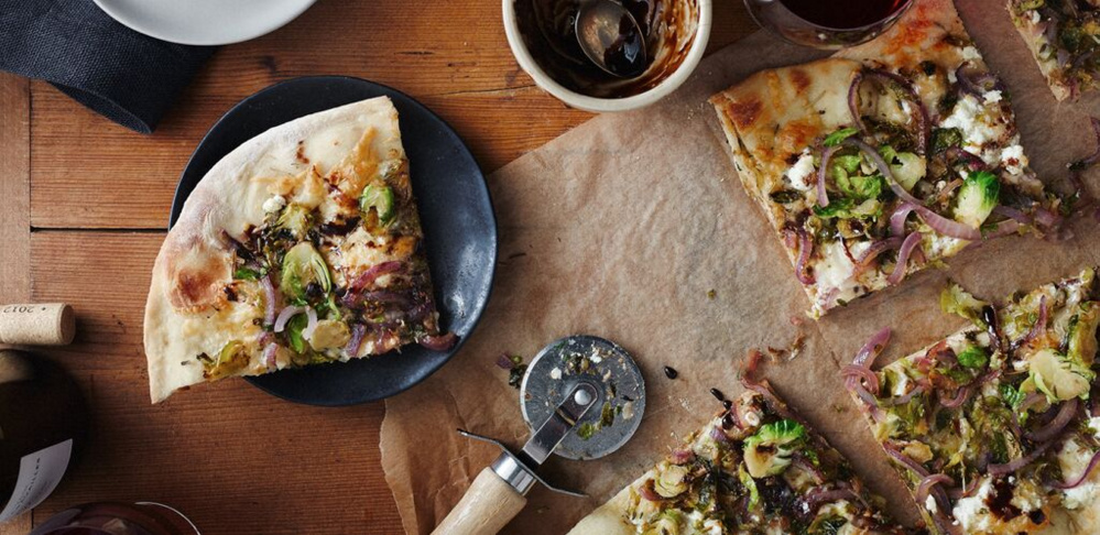 Meal kit company Plated has offered a vegetarian white pizza topped by Brussels sprouts.