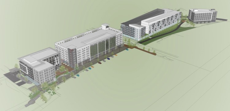 An architectural rendering of the "midtown" project in Portland’s Bayside neighborhood.