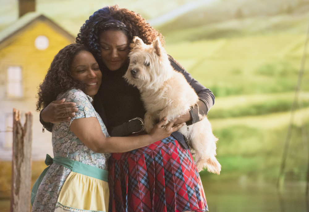 Stephanie Mills, left, as Auntie Em and Shanice Williams as Dorothy in “The Wiz Live!” premiering Thursday on NBC.