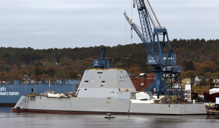 The Navy’s stealthy Zumwalt destroyer, which was built at Bath Iron Works, has an unusual hull that fell out of favor a century ago in part because it can be unstable.