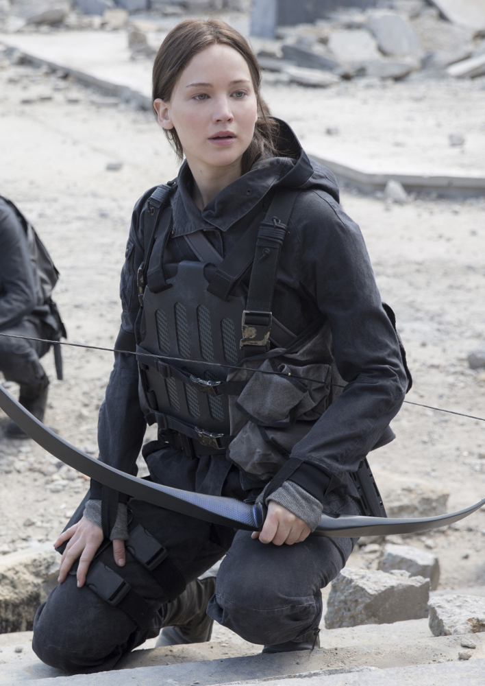 Jennifer Lawrence portrays Katniss Everdeen in “The Hunger Games: Mockingjay – Part 2,” which opened  in U.S. theaters Nov. 20.
