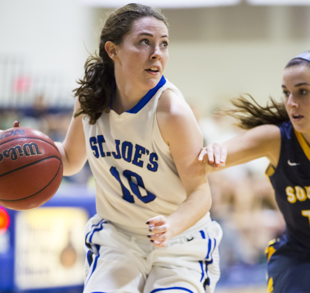 St. Joseph’s freshman Kelsi McNamara scored 35 points and made a key 3-pointer late in the fourth quarter as the Monks beat Southern Maine 74-67 on Sunday in Standish.