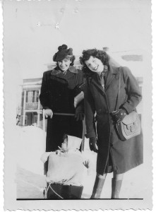 Judith Isaacson with her mother, Rose Magyar, who is pushing Isaacson's first child, John Isaacson. 