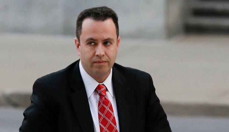 Former Subway pitchman Jared Fogle arrives at the federal courthouse in Indianapolis Thursday. The Associated Press
