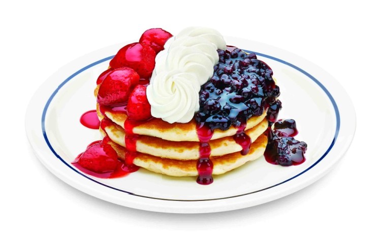 IHOP's red, white and blue pancakes are free to veterans on Wednesday, Veterans Day.