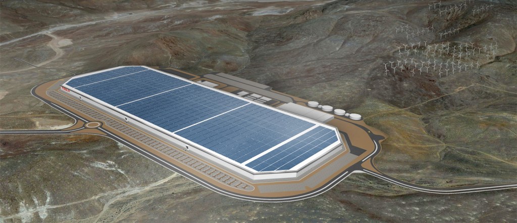 Construction is underway on Tesla's "Gigafactory" in the Nevada desert, where the company will manufacture Powerwalls for the global energy storage market. Image from Tesla's website