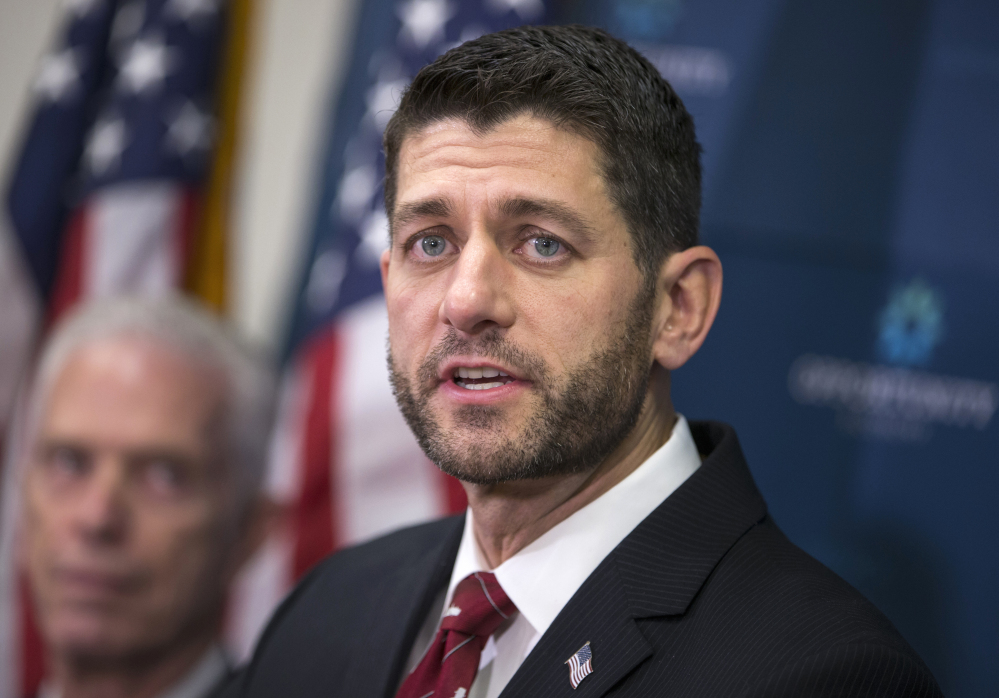 Speaker Paul Ryan supports a proposed spending bill that Democrats oppose due to measures affecting the EPA and President Obama’s efforts to resettle refugees.