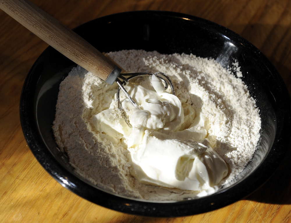For the flatbread, self-rising flour and Greek yogurt make up the simple dough. Gordon Chibroski/Staff Photographer