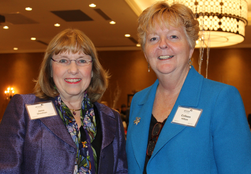 06.29.15 
 Jane Sheehan, president of the Foundation for Blood Research in Scarborough, and Colleen Hilton, mayor of Westbrook and CEO of VNA Home Health & Hospice.