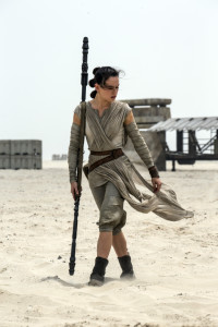 Daisy Ridley as the ace pilot Rey.