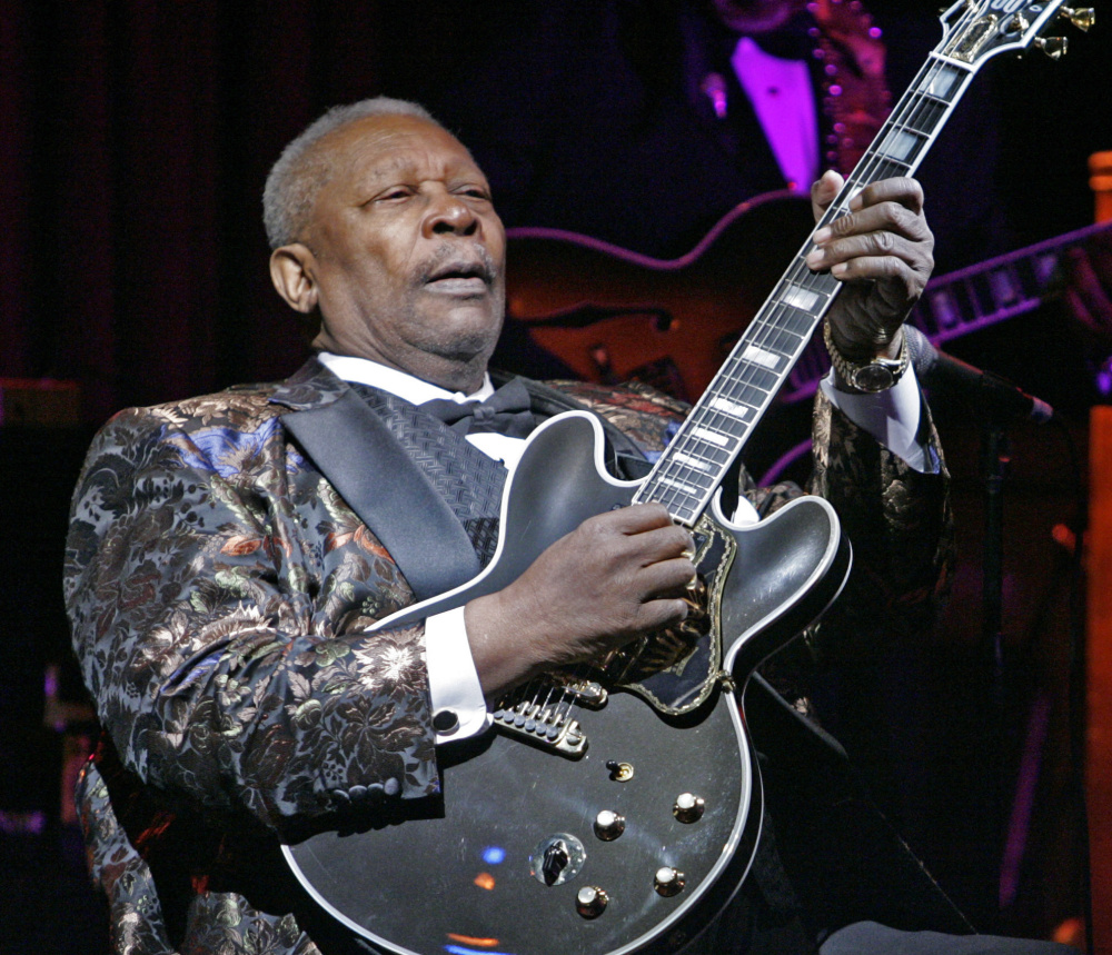 B.B. King plays at his club in New York. King, who died peacefully at his Las Vegas home in May at age 89, will be honored with a memorial garden around his grave outside a museum dedicated to his life.