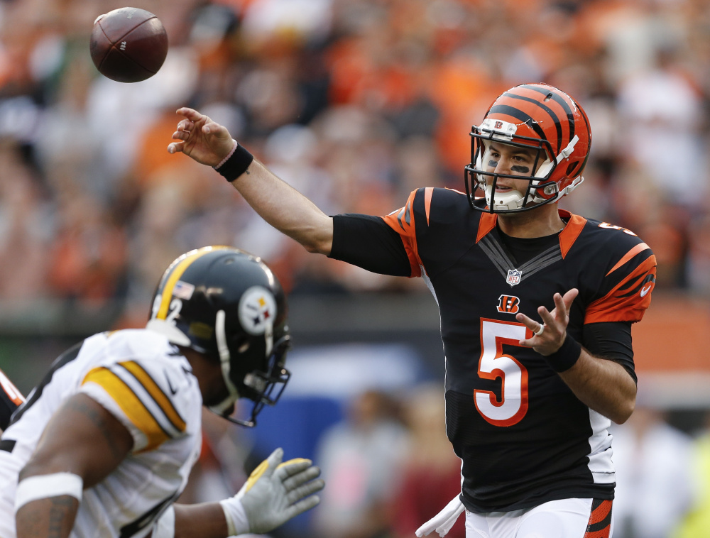 Cincinnati quarterback AJ McCarron got some playing time against the Steelers, throwing two TDs but also two interceptions, when starter Andy Dalton was injured last Sunday. This week, the former Alabama star gets his first start.