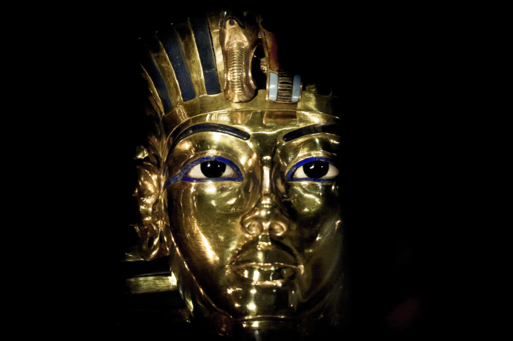 The gold mask of King Tutankhamun Wednesday.
