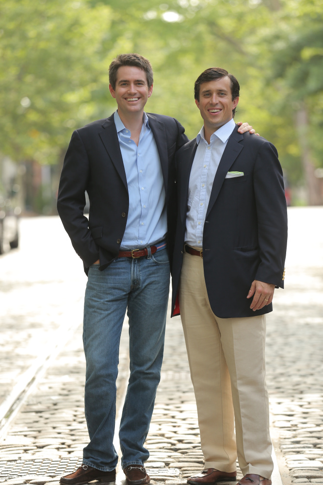 Co-owners Peter Smathers Carter, left, and Austin Branson started laying the groundwork for their company while students at Bowdoin College.