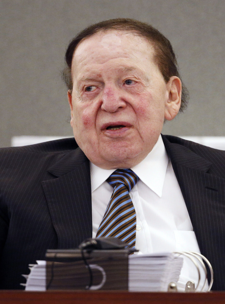 Billionaire casino mogul Sheldon Adelson and his family are the new owners of Nevada’s largest papernewspaper, the Las Vegas Review-Journal.
Las Vegas Sands Corp. Chairman and CEO Sheldon Adelson bought the Las Vegas Review-Journal. The family of billionaire casino mogul Adelson confirmed in a statement to the Las Vegas Review-Journal that they are the new owners of Nevada’s largest newspaper, ending a week of speculation and demands by staff and politicians to know the identity of the new boss. (AP Photo/John Locher, File)