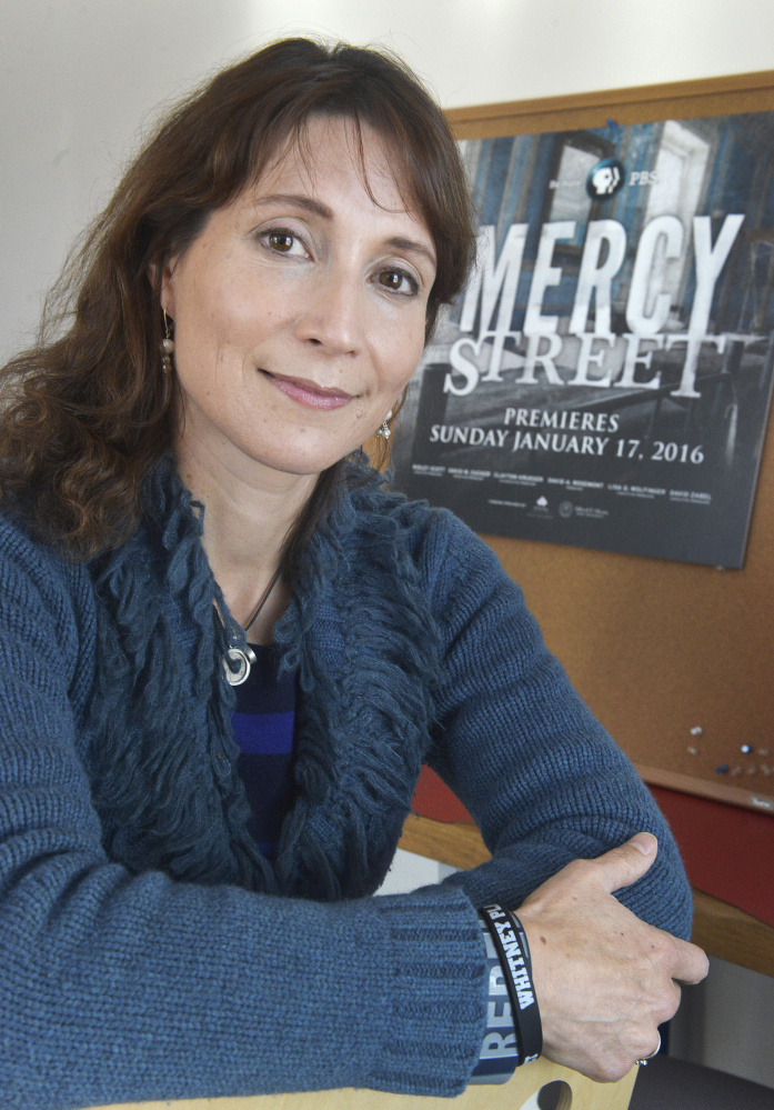 SOUTH PORTLAND, ME - NOVEMBER 18:  South Portland filmmaker Lisa Wolfinger is the creator and executive producer of a new PBS Civil war drama "Mercy Street premiering in January. (Photo by John Ewing/Staff Photographer)